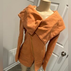 Orange Hooded Zip Jacket